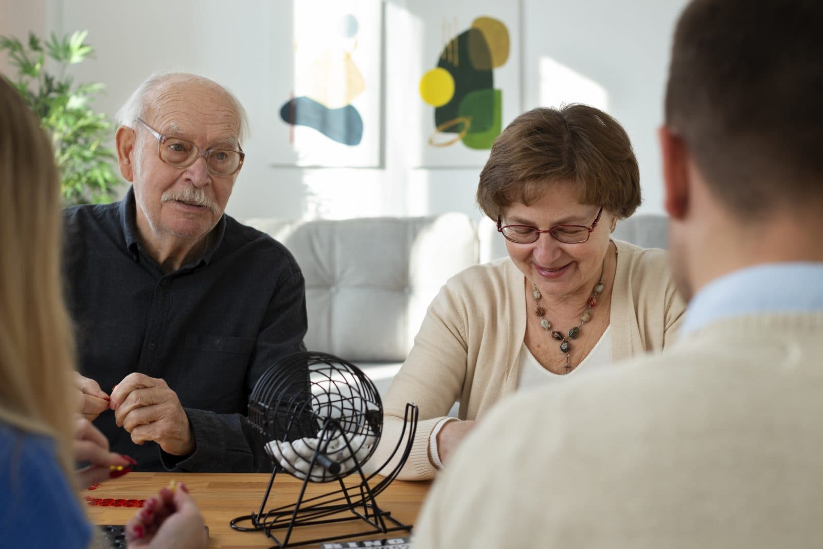 Seniors playing bingo together — community activities
