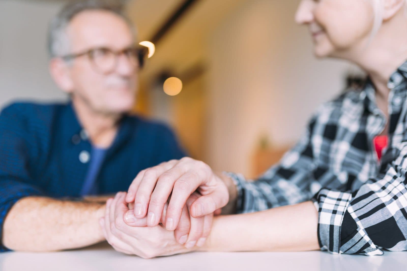 Senior couple in assisted living community